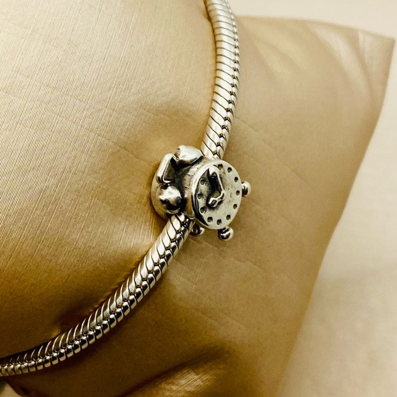 EUC Pandora 790449 Sterling Silver Clock Charm - HTF - Picture 4 of 9